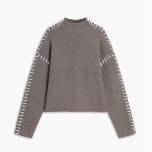 Commense tan Shift the Focus Mockneck sweater medium